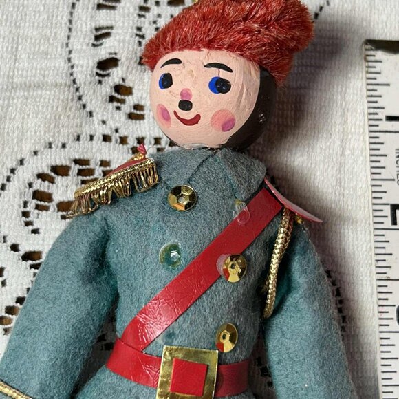 Vintage Russian felt soldier Christmas ornament plus - Picture 7 of 10